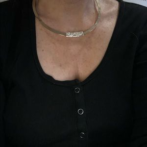 Sparkling Sage gold necklace w/sparkling slider